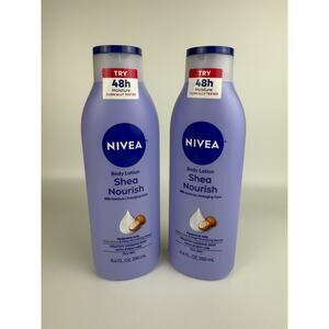 Nivea Shea Nourish Body Lotion Shea Butter Hyaluronic Acid Dry Skin 8.4oz 2 Pack